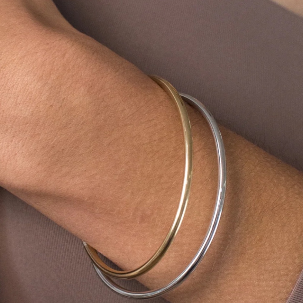 Jenny Bird Dane Bangle Set - One Silver and One Gold - 7" set - Picture 3 of 3